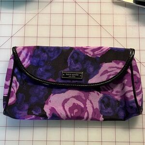 Kate Spade Black and Purple Floral Clutch